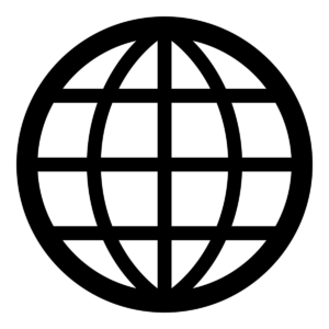 web-globe icon, black